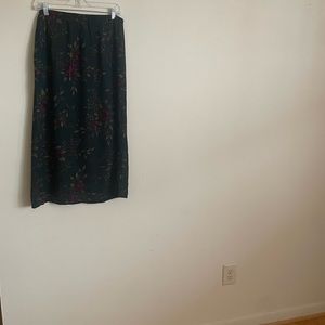 Vintage floral maxi skirt with elastic band waist very stretchy #maxiskirt
